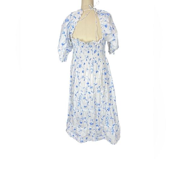 Hill House Nesli nap dress blue botanical size large - Picture 5 of 9